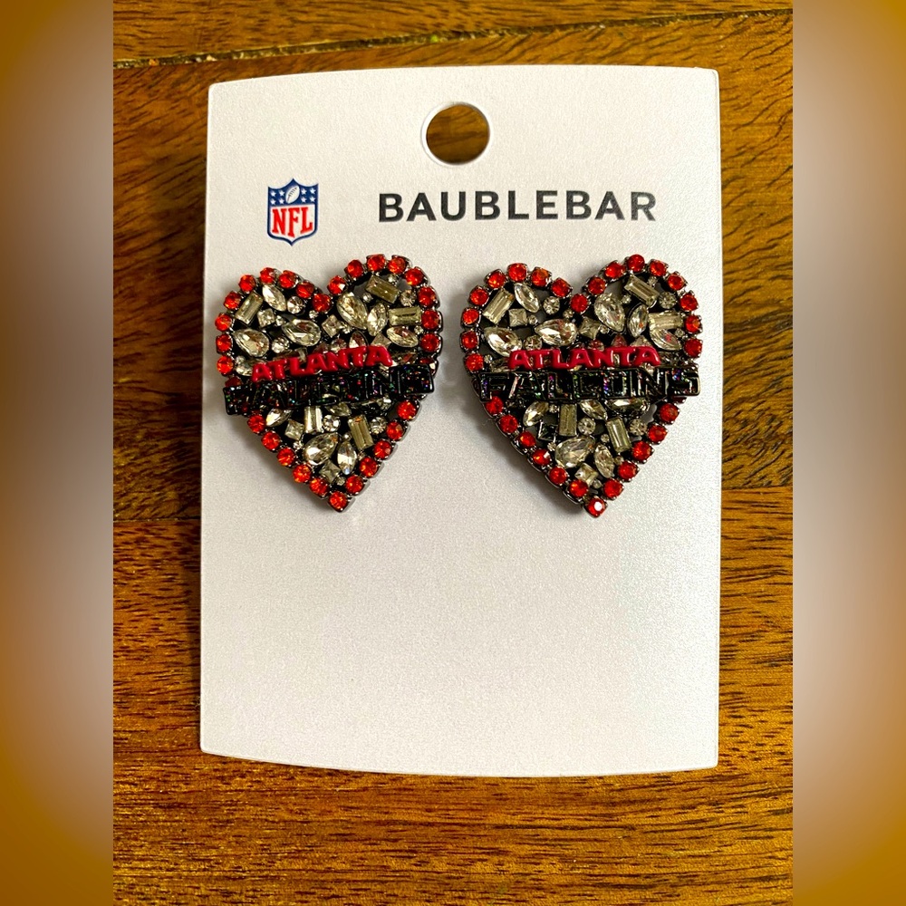 Atlanta falcons baublebar heart earrings